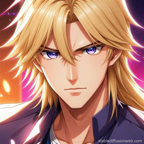 Bored Blonde Anime Guy with Long Hair and Bust | Stable Diffusion Online