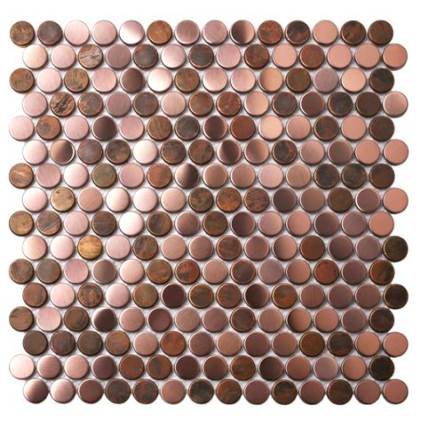 Blujellyfish Copper Penny Round Tile Wall Backsplash Accents Penny ...