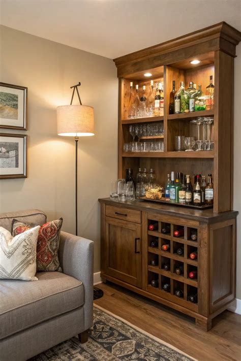 19+ Stylish Bar Shelf Ideas for Your Home | Home bar cabinet, Bar shelf ...