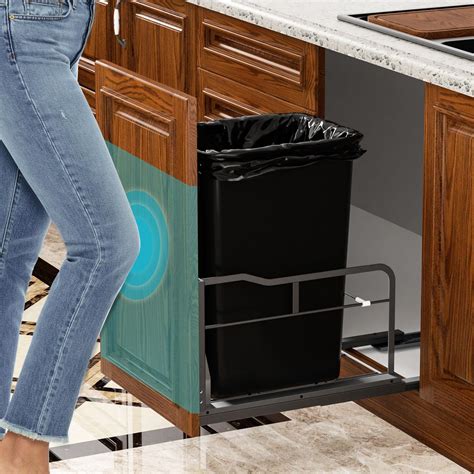 Pull Out Trash Can Under Cabinet with Push to Open Slides, Heavy Duty ...