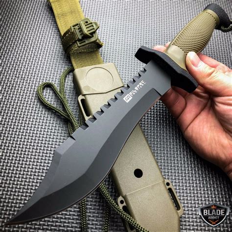 12" TACTICAL BOWIE SURVIVAL HUNTING KNIFE w/ SHEATH MILITARY Combat ...