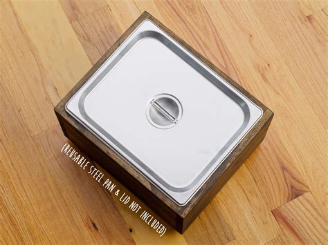 Wooden Chafing Pan & Rack Stand, Disposable Foil Pan Holder, Box Holds ...