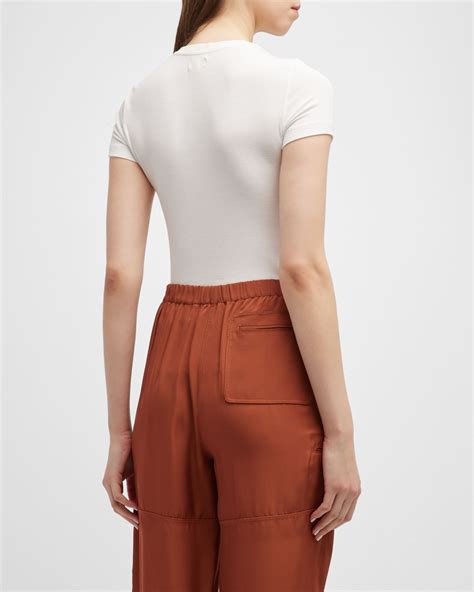 L'Agence Ressi Ribbed Short-Sleeve Tee | Neiman Marcus