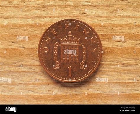 1 penny coin, reverse side, currency of the UK Stock Photo - Alamy
