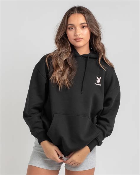 Shop Playboy Bunny Text Stacked Hoodie In Black - Fast Shipping & Easy Returns - City Beach ...
