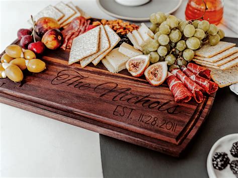 Custom charcuterie board Engraved cutting board Wooden | Etsy