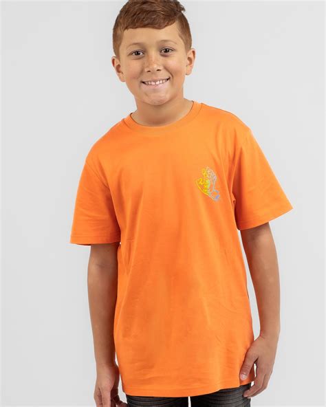 Shop Santa Cruz Boys' Faded Hand T-Shirt In Orange - Fast Shipping ...