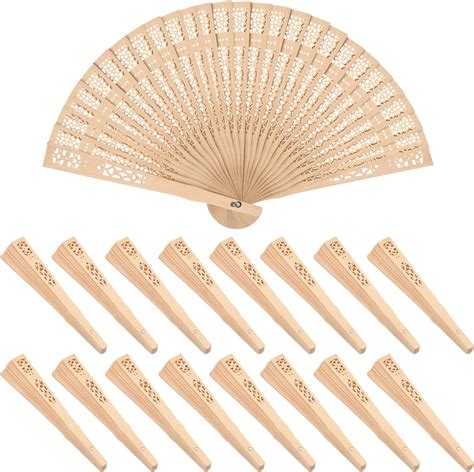 Amazon.com: GNIEMCKIN 40 PCS Wooden Hand Fans, 8 Inch Foldable Wedding ...