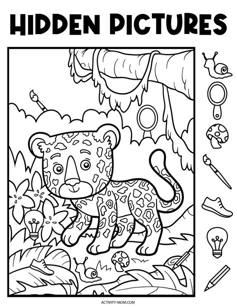 Free Hidden Pictures Printables for Kids - The Activity Mom - Worksheets Library