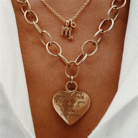 Buy The Gold Keepers Heart Trace Chain Necklace From British Jewellery ...