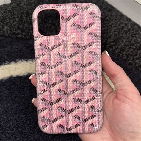 Pink iPhone 11 Goyard case. Rubber has come off the... - Depop