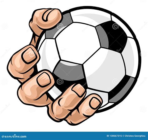 Hand Holding Soccer Ball stock vector. Illustration of tatoo - 130667315