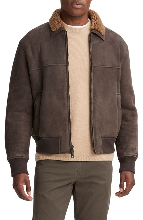 Vince Genuine Shearling & Suede Bomber Jacket - Palomar/ Camel ...