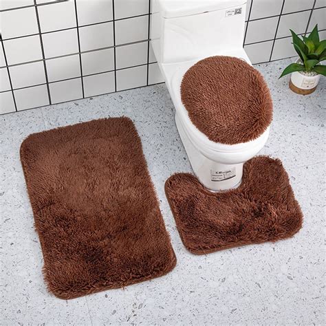 Oggfader 3 Piece Bathroom Rugs Set with Anti-Slip Mat and Toilet Carpet ...