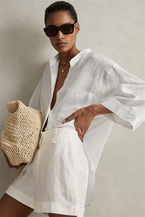 Reiss Relaxed Sleeve 100% Linen Shirt in White - REISS | Summer fashion ...