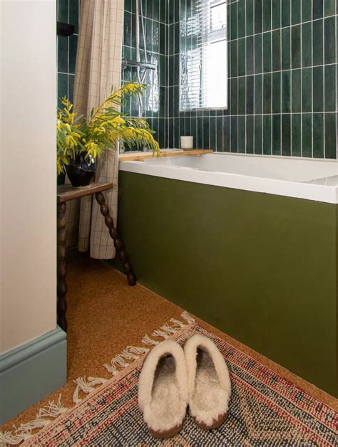 Green Tile and Cork bathroom — Studio Rey