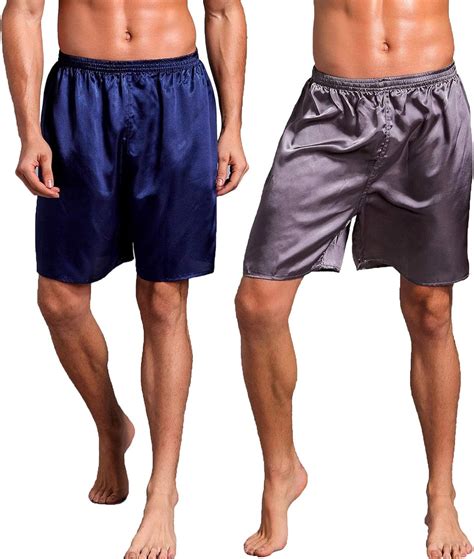 Men Silk Boxers Shorts Satin Pajama Bottom Shorts Satin Underwear ...