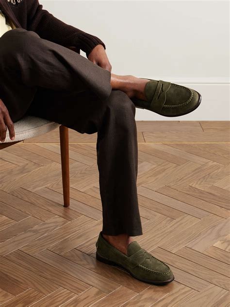 POLO RALPH LAUREN Alston Suede Penny Loafers for Men | MR PORTER