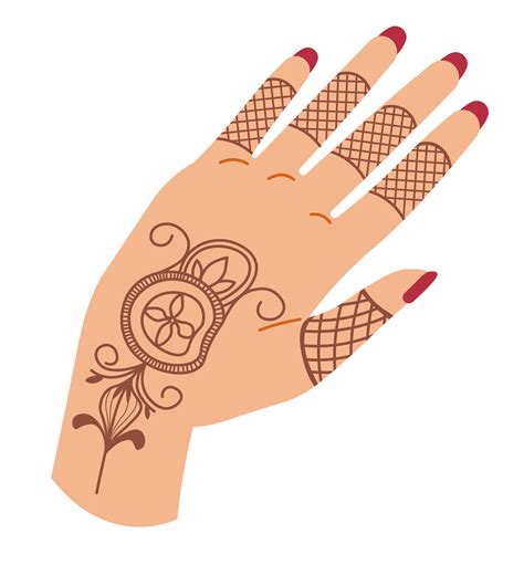 Hand of woman with henna drawing design vector 24028859 Vector Art at ...