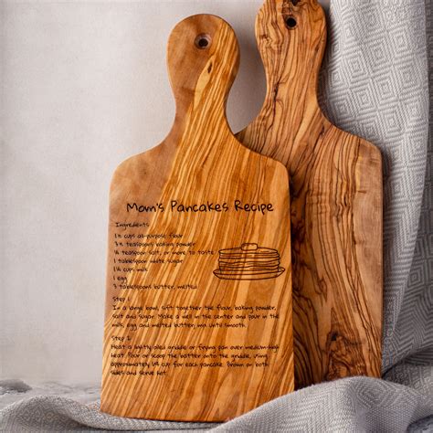 Wooden Recipe Engraved Cutting Charcuterie Board - Forest Decor