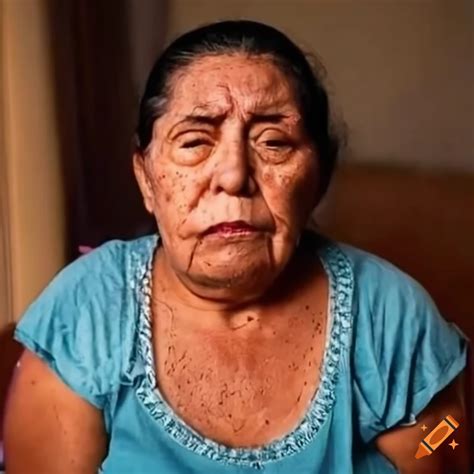 Portrait of a grief-stricken Mexican mother on Craiyon