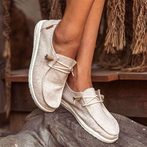 Hey Dude Shoes Women's Wendy Shoes in Chambray White Nut | Hey dude ...