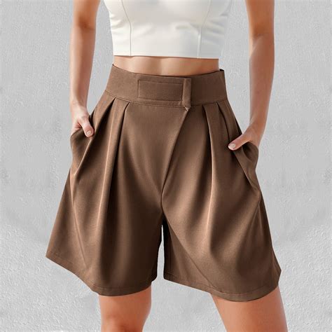 BYHONG Women's Wide Leg High Waisted Shorts Summer Casual A Line Shorts ...