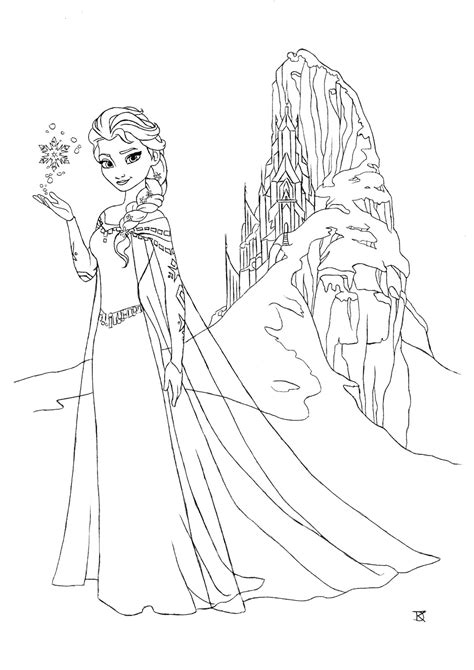 Carefree Coloring: Frozen Queen Elsa coloring page