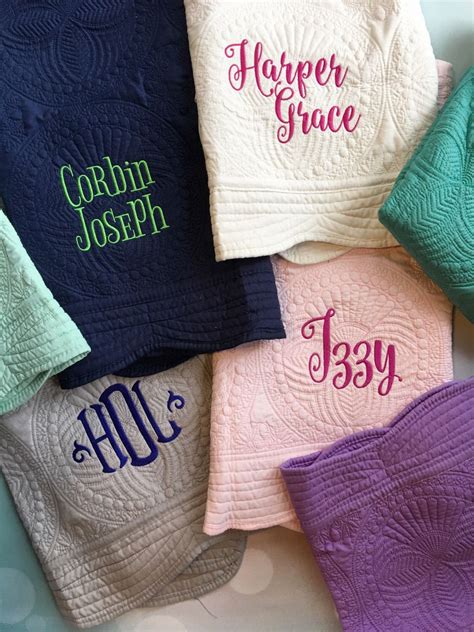 Embroidered Baby Quilt Embroidered Baby blanket monogram | Etsy in 2021 ...