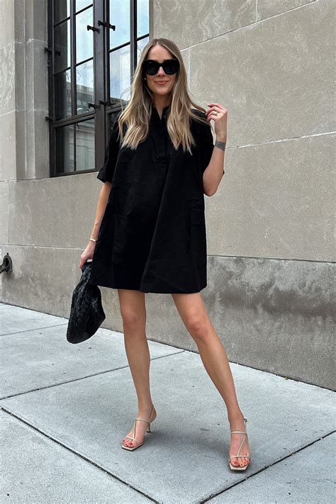 Black shirt dress outfit online