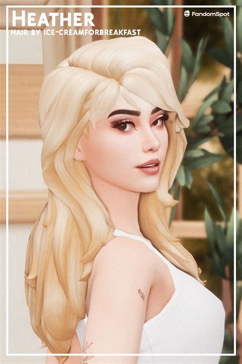 Heather Long Wavy Hair (Sims 4 CC) | Sims hair, Sims 4, Sims