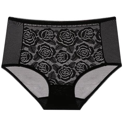 Brilliant Underwear for Women Boy Shorts Women's Sexy Mesh High Waisted Lace Underwear Black ...