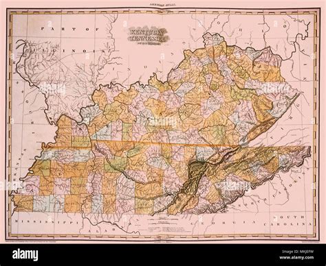 Map of kentucky and tennessee hi-res stock photography and images - Alamy