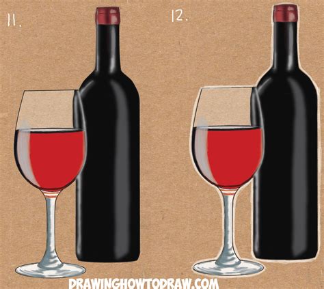Wine Glass Bottle Drawing
