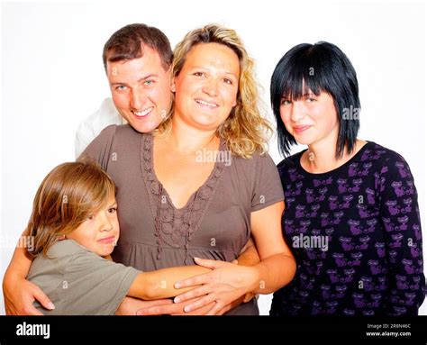 Husband, woman with daughter and son, sister, brother, mother, father ...