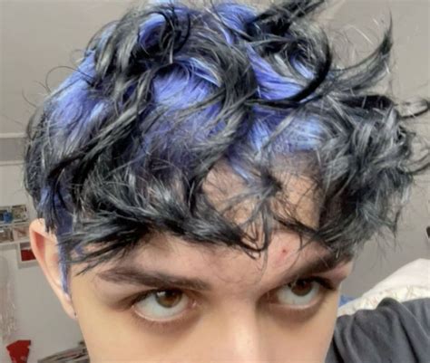 blue/black ghost roots in 2025 | Wavy hair men, Roots hair, Men hair color