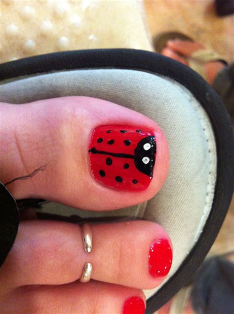 Ladybug nail art | Cute gel nails, Ladybug nail art, Fashion nails