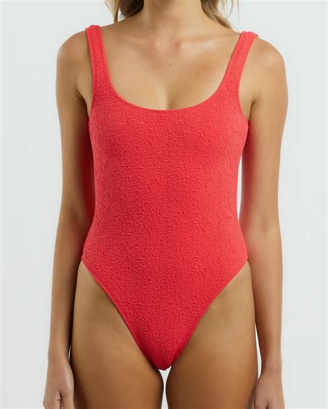 Shop Rusty Sandalwood Retro One Piece Swimsuit In Fiesta Red - Fast ...