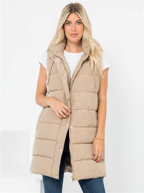 Plus Hooded Long Puffer Vest | New York & Company