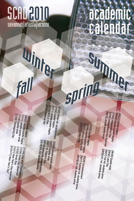 SCAD Academic Calendars by Melissa Doody at Coroflot.com
