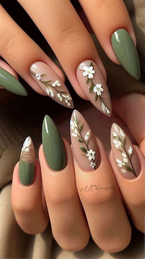 Pin by Samantha Aguilar on Collage Item Pins in 2025 | Green nails ...