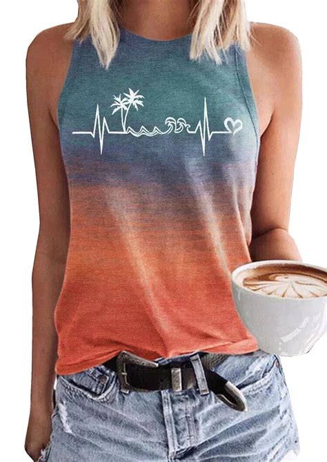 Fashion Women Sleeveless T Shirts Summer Beach Tank Tops Vest Ladies ...