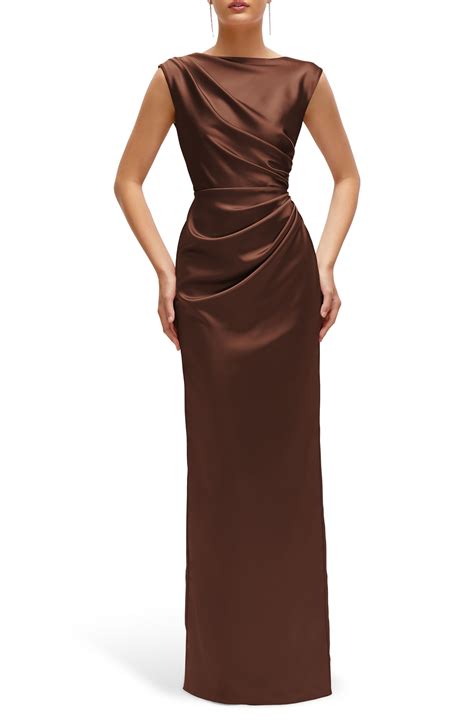 After Six Pleated Cap Sleeve Charmeuse Gown | Nordstrom in 2025 ...
