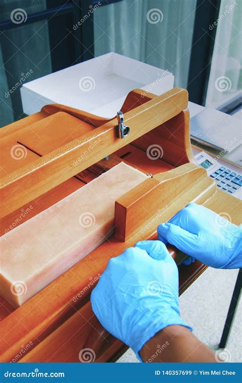 Cutting Homemade Soap with Wooden Soap Cutter Stock Image - Image of ...