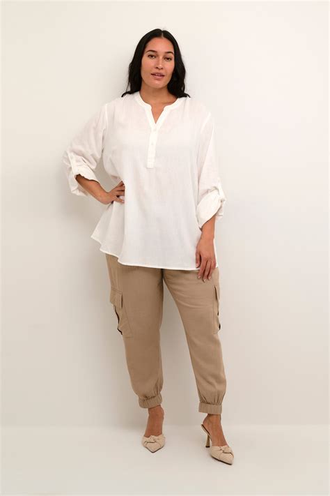 Kaffe Curve Millie White Blouse | Plus Size Clothing | Wardrobeplus.ie