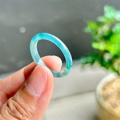 Blue Jade Ring | Blue Jadeite | Blue Ocean Jadeite | Translucent Jade | Rare Jadeite | Natural ...