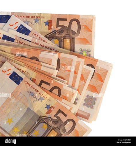 Euro banknotes money (EUR), currency of European Union isolated over white background Stock ...