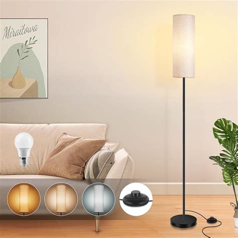 Floor Lamp for Living Room with Foot Switch - 3 Color Temperature ...