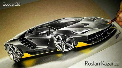 My drawing of Lamborghini. Car drawing is made with colored pastel ...