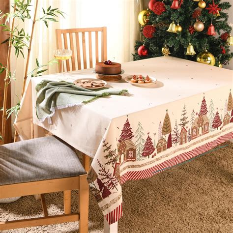 Amazon.com: Folkulture Christmas Tablecloth Rectangle 60 x 84 for ...